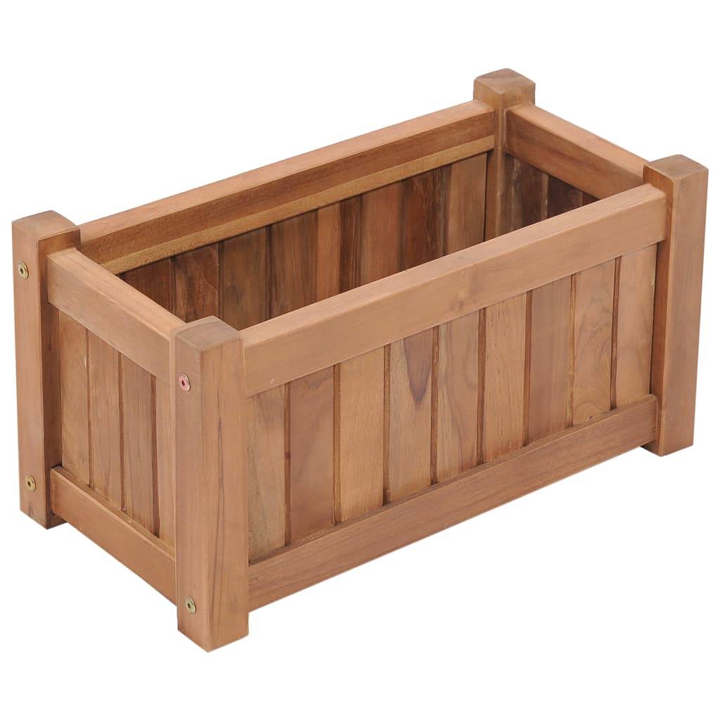 Helloshop26 - Jardinière lit surélevé plantes fleurs jardin 50 x 25 x 25 cm bois de teck solide - Imagen 1