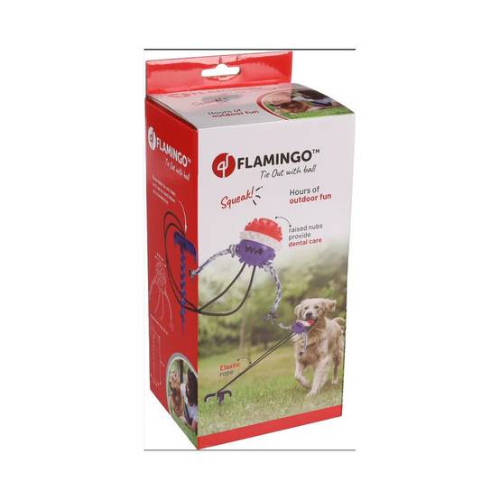 Balle avec une corde élastique et piquet pour fixer sol pour chien - Imagen 2
