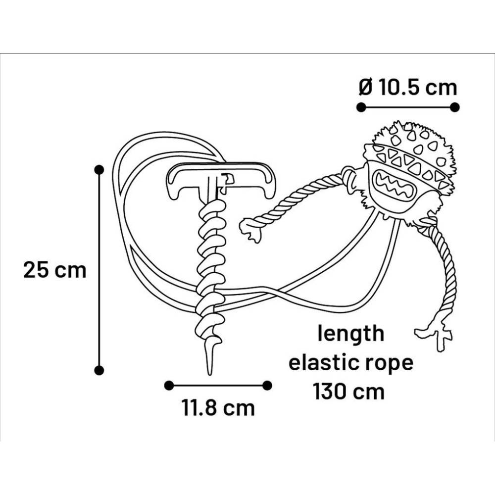 Balle avec une corde élastique et piquet pour fixer sol pour chien - Imagen 3