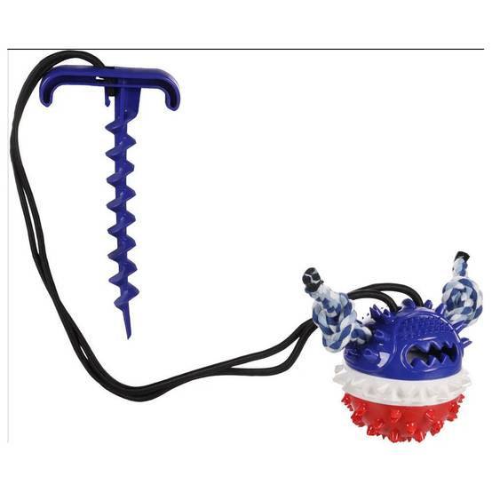 Balle avec une corde élastique et piquet pour fixer sol pour chien - Imagen 1