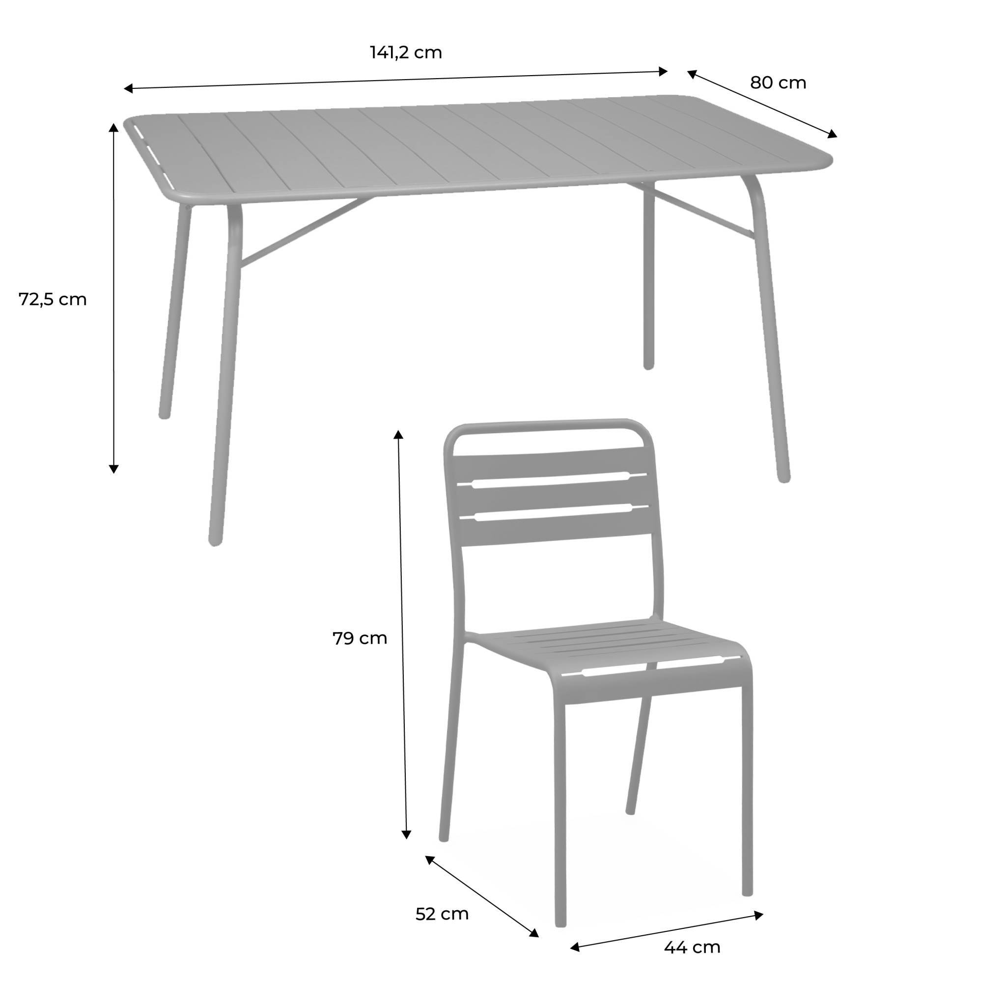 sweeek - Table de jardin pliante métal + 6 assises. Amelia. vert. 141.2 x 80 x 72.5cm | sweeek - Image 5