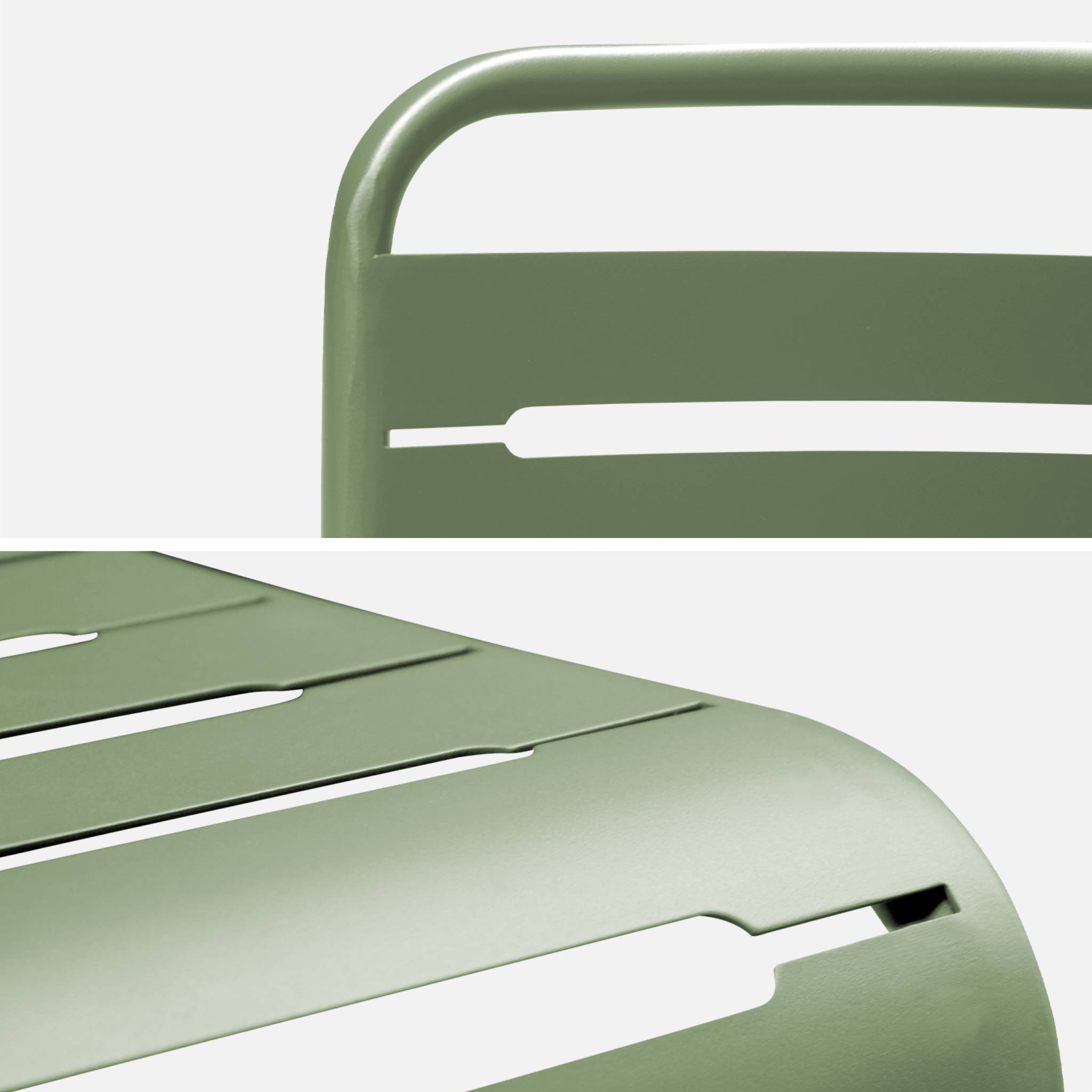 sweeek - Table de jardin pliante métal + 6 assises. Amelia. vert. 141.2 x 80 x 72.5cm | sweeek - Image 6