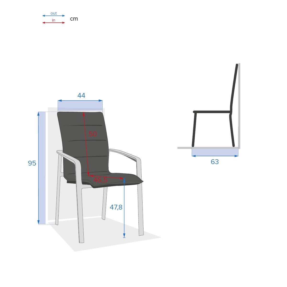 Hesperide - Fauteuil de jardin empilable "Diese" badiane & blanc en aluminium traité époxy Hespéride - Image 6