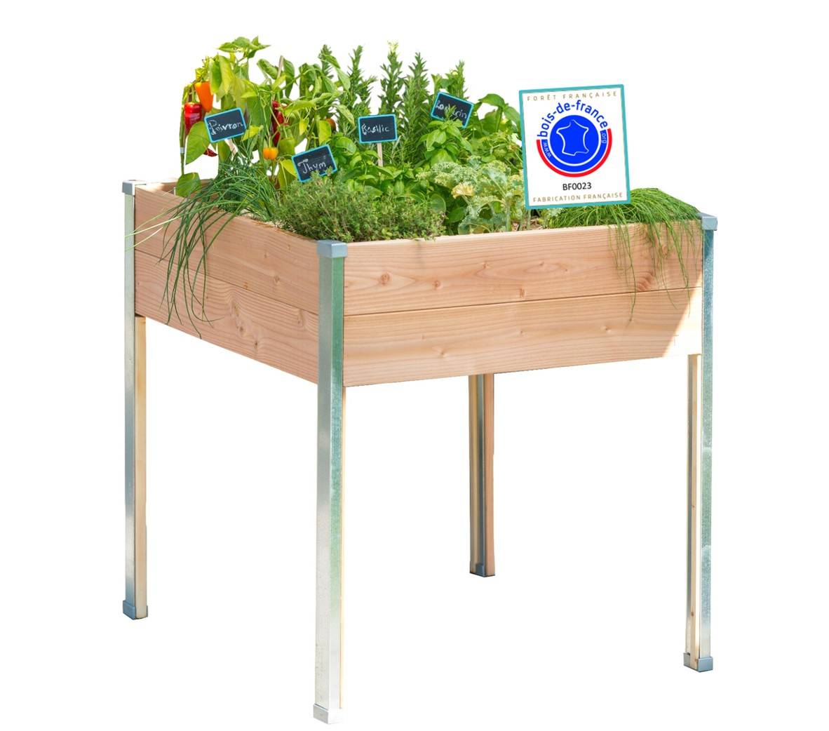 Mon Petit Potager - Bac potager sur pieds Design - Bois Douglas non traité - 65 x 60 x H80cm - mon PETIT POTAGER
