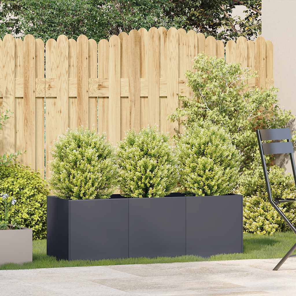 Jardinière - Bac à Fleurs - Pot De Fleurs anthracite 120x40x40 cm acier laminé à froid - Image 3