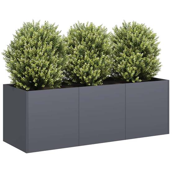 Jardinière - Bac à Fleurs - Pot De Fleurs anthracite 120x40x40 cm acier laminé à froid - Image 2