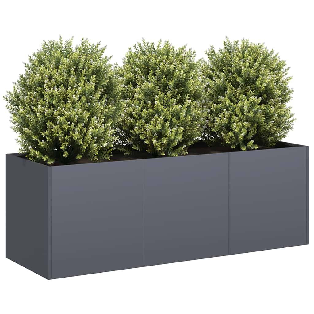 Jardinière - Bac à Fleurs - Pot De Fleurs anthracite 120x40x40 cm acier laminé à froid - Image 2