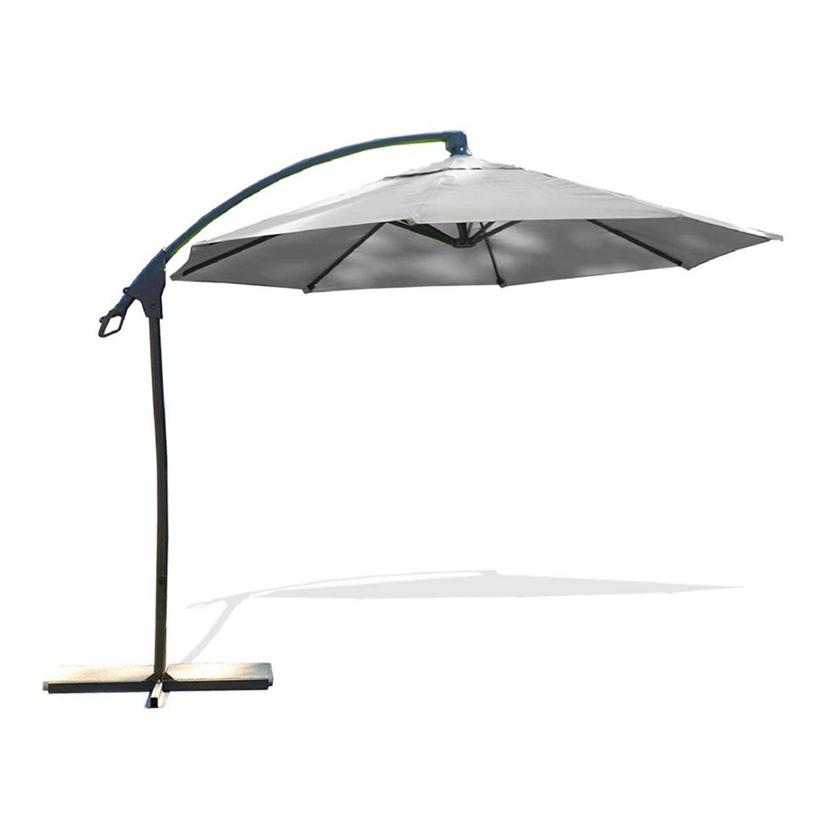 Dcb Garden - Parasol Déporté à Manivelle "Malaga" 300cm Gris - Image 1