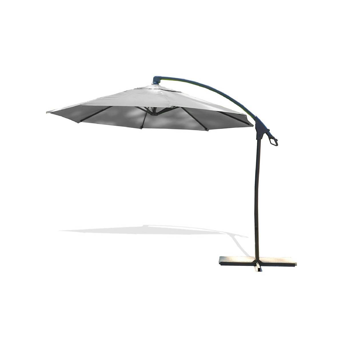 Dcb Garden - Parasol Déporté à Manivelle "Malaga" 300cm Gris - Image 2