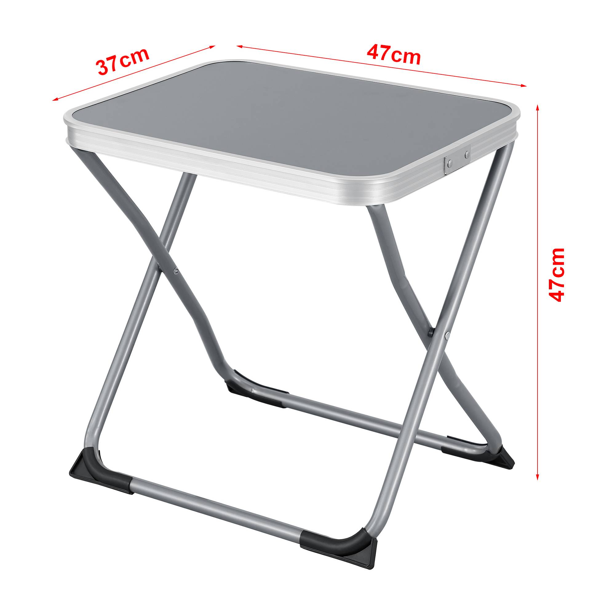Tabouret et table de camping 2 en 1 Barete 47 x 47 x 37 cm gris [en.casa] - Imagen 5
