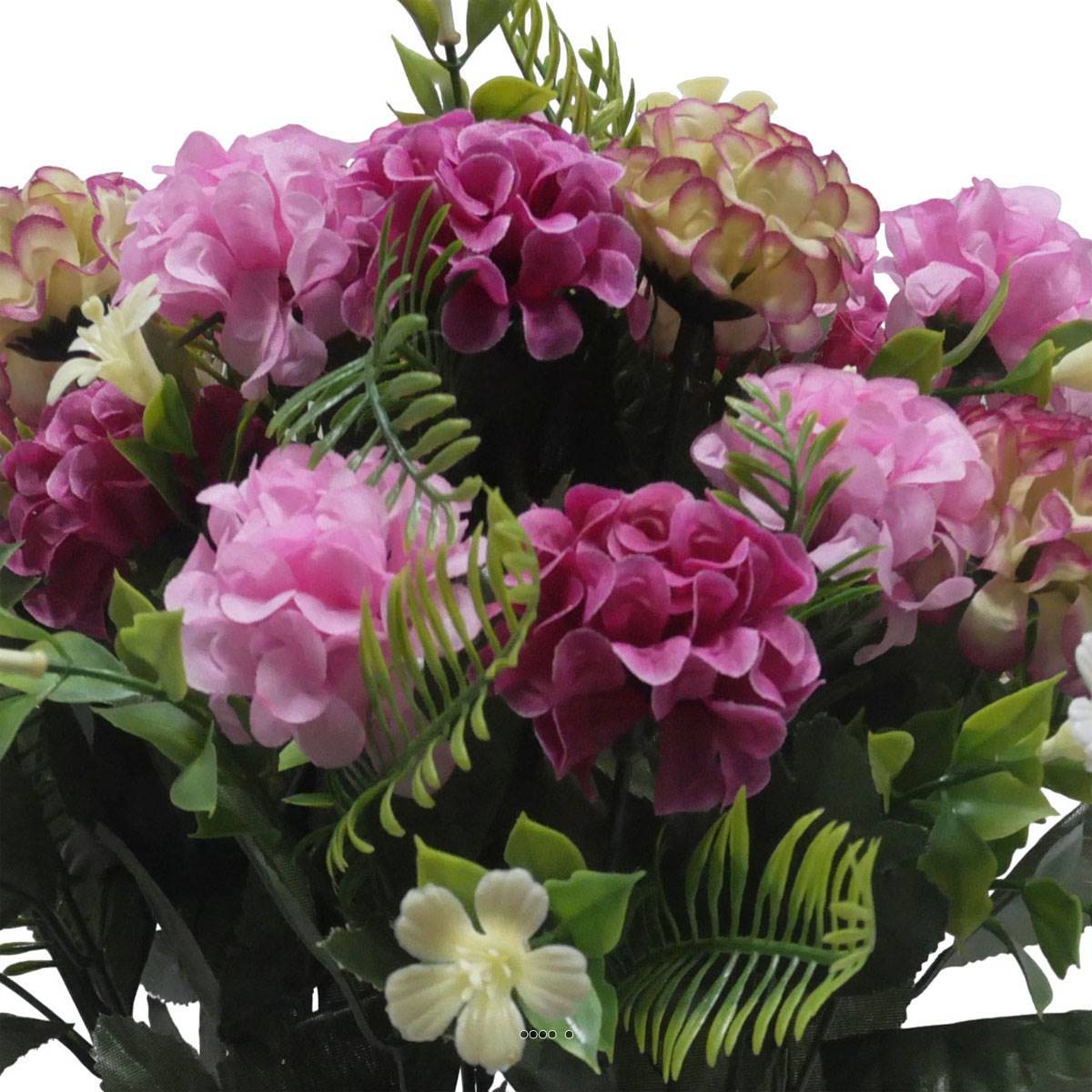 Artificielles - Pot Cone pour le cimetière de fleurs artificielles de Zinnias Rose pour la Toussaint - couleur: Rose 715 - Imagen 3