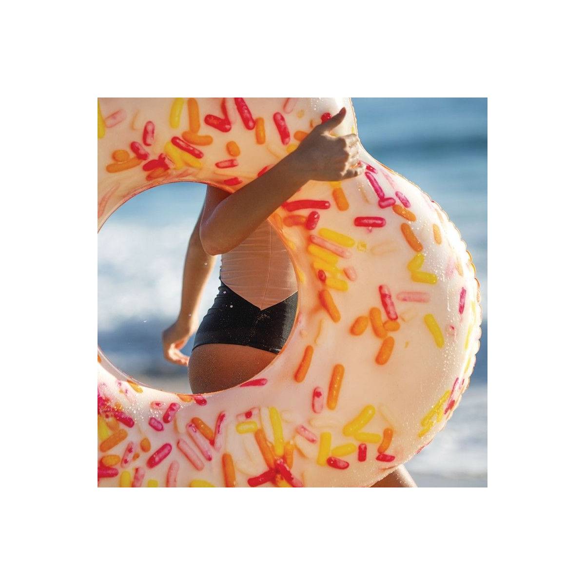 Bouée Donut Chocolat Noisette Intex 114 Cm – Design Photo-réaliste, PVC, Kit Réparation Inclus, Dès 9 Ans