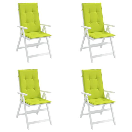 Coussins de chaise à dossier haut lot de 4 polyester vert vif 120 x 50 x 3 cm - PANGIVO - Image 4