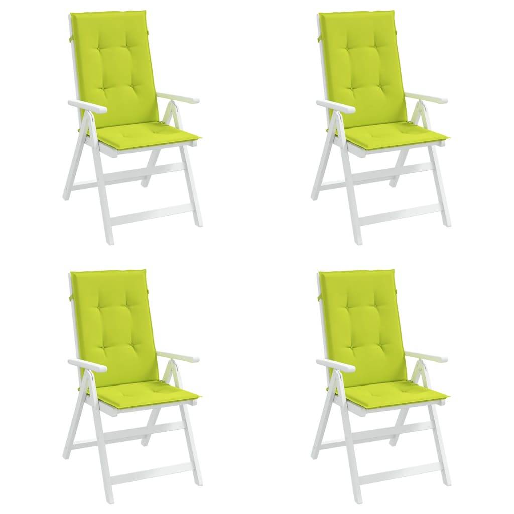 Coussins de chaise à dossier haut lot de 4 polyester vert vif 120 x 50 x 3 cm - PANGIVO - Image 4