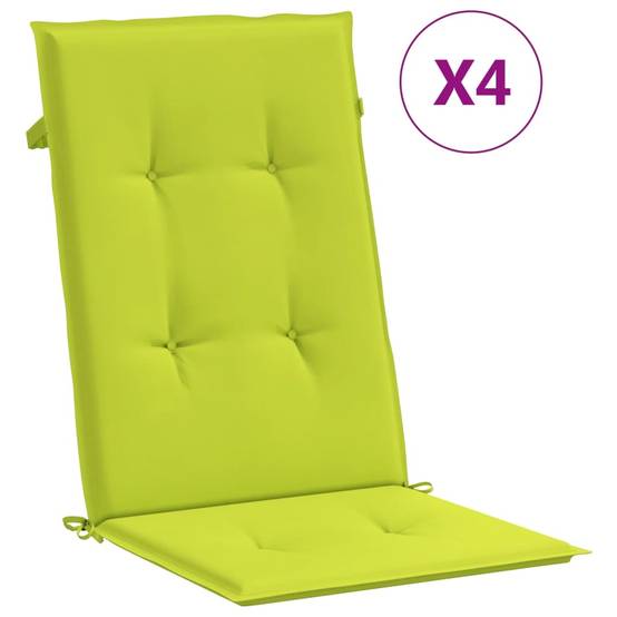 Coussins de chaise à dossier haut lot de 4 polyester vert vif 120 x 50 x 3 cm - PANGIVO - Image 2