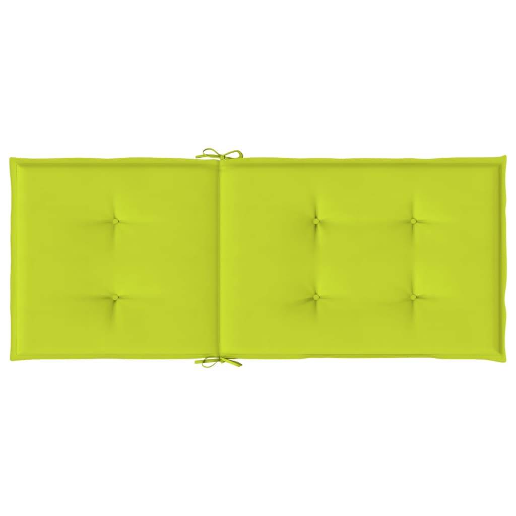Coussins de chaise à dossier haut lot de 4 polyester vert vif 120 x 50 x 3 cm - PANGIVO - Image 7