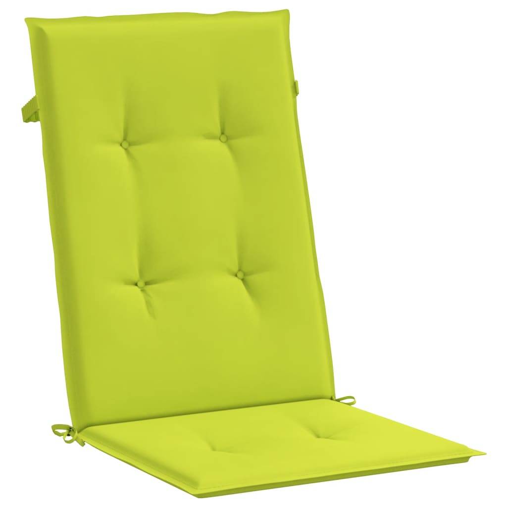 Coussins de chaise à dossier haut lot de 4 polyester vert vif 120 x 50 x 3 cm - PANGIVO - Image 5