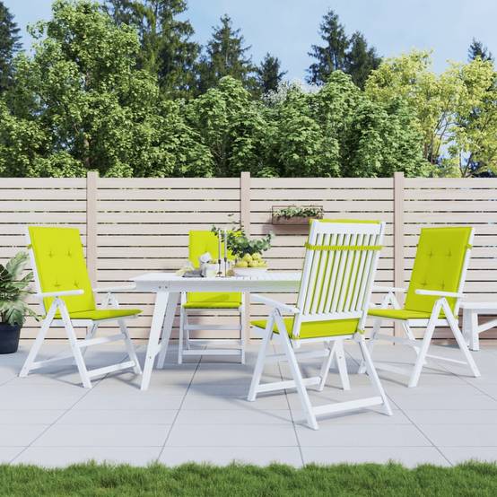 Coussins de chaise à dossier haut lot de 4 polyester vert vif 120 x 50 x 3 cm - PANGIVO - Image 1