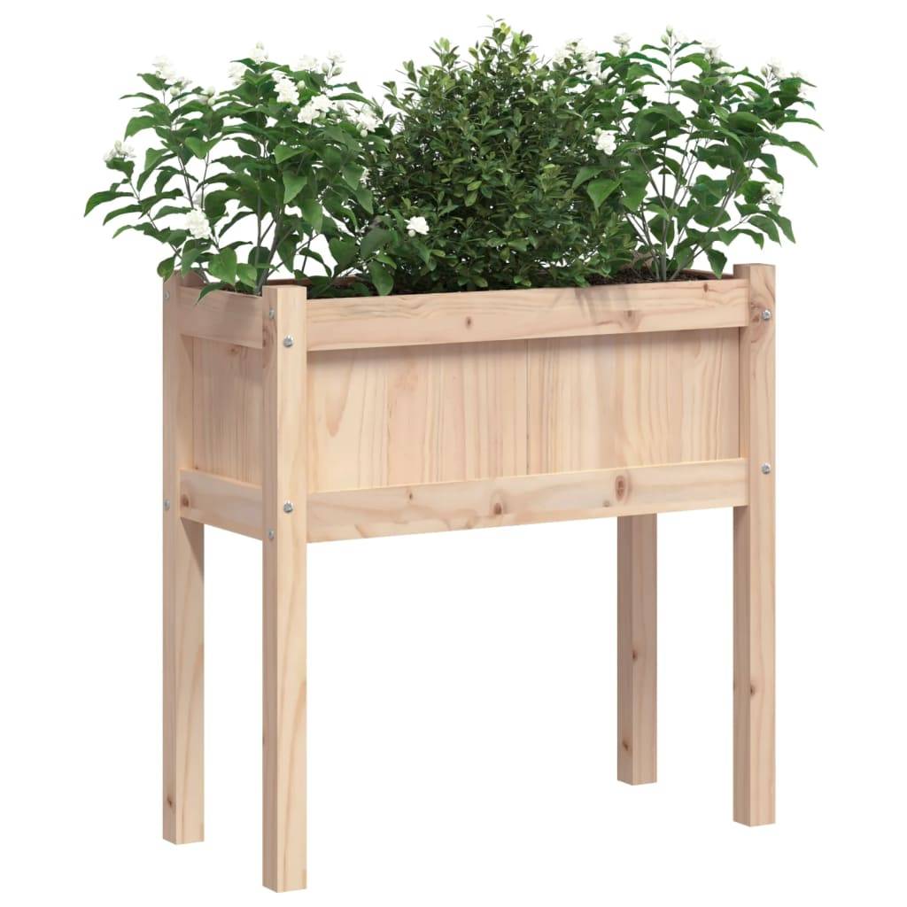 Maison Chic - Lot de 2 Jardinières - Bac à Fleurs - Pot De Fleurs avec pieds bois de pin massif - Imagen 3