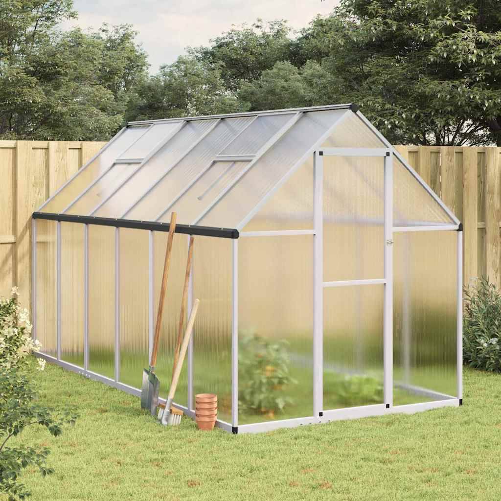 PANGIVO - Serre aluminium et polycarbonate argenté 334 x 169 x 195 cm - PANGIVO - Image 1