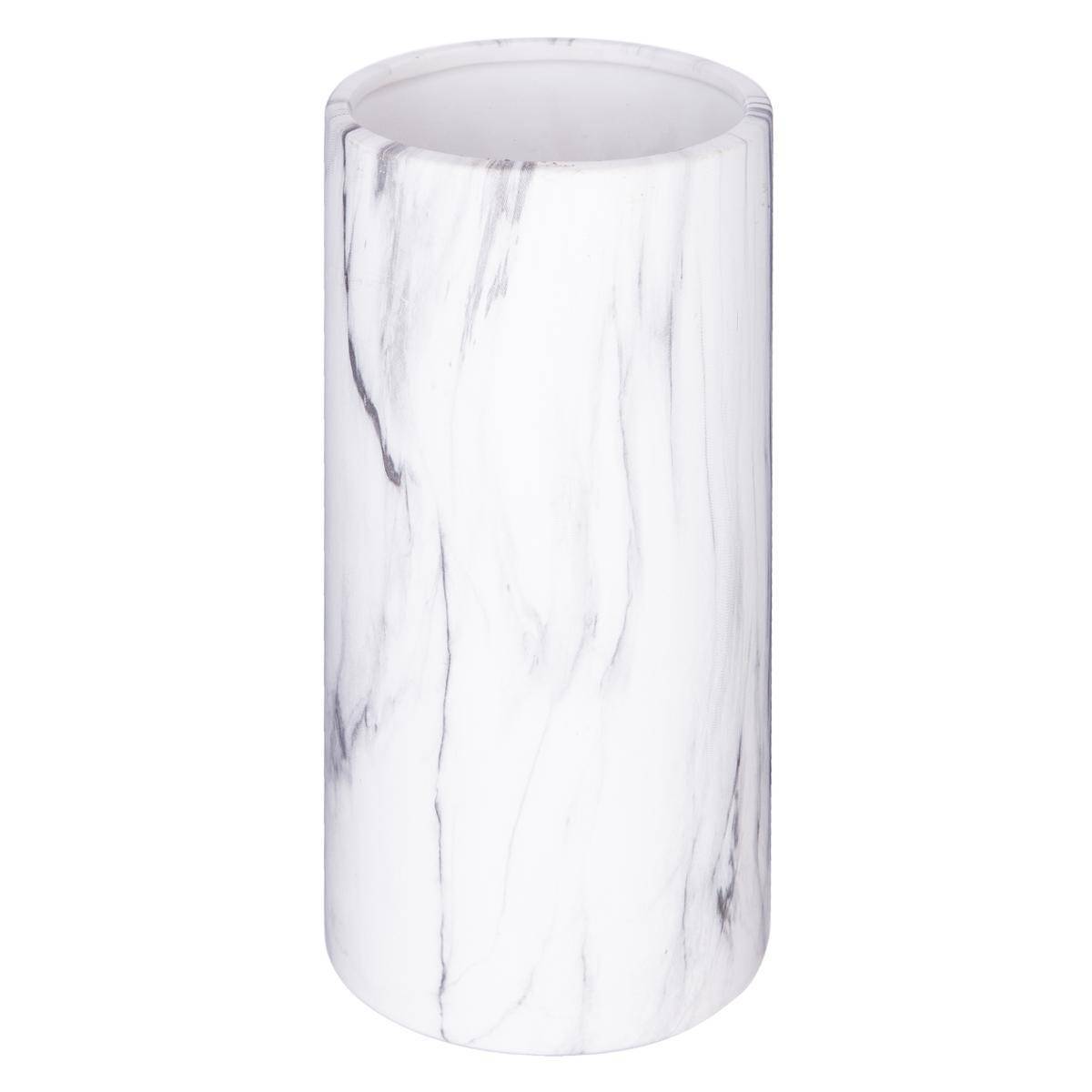 Atmosphera - Vase cylindre "Suite 54" marbre blanc H20cm - Atmosphera Créateur d'intérieur - Imagen 1