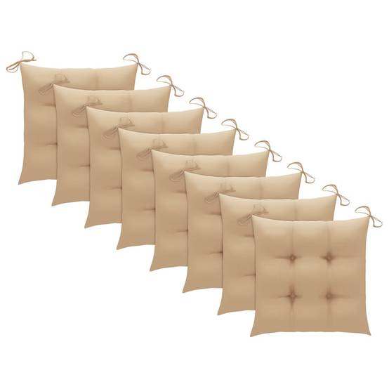 Chaises de jardin empilables lot de 8 teck beige 60 x 57.5 x 90 cm - PANGIVO - Image 7