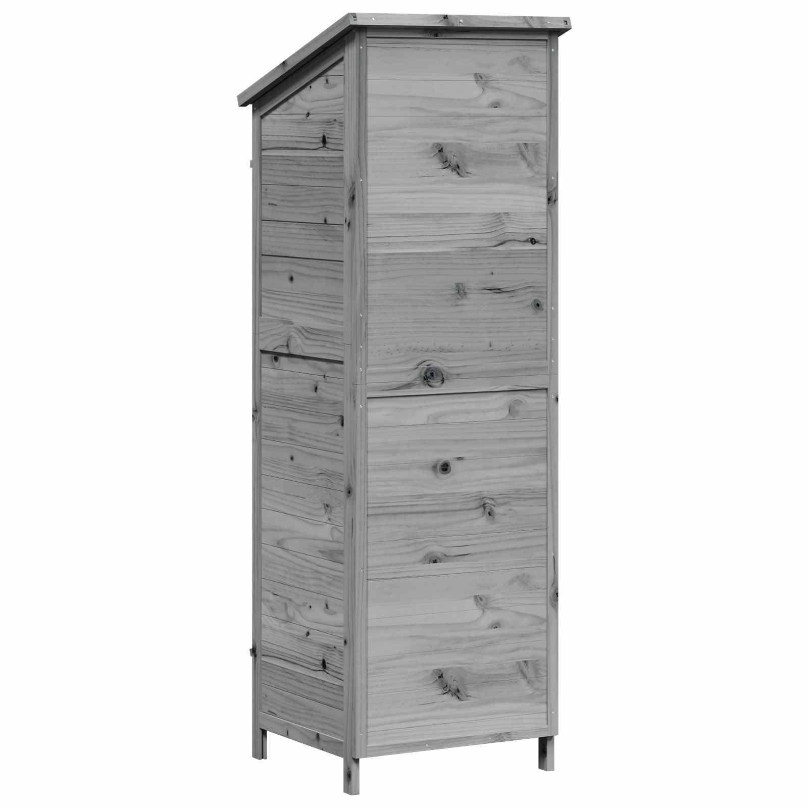 Vidaxl - Abri de jardin Gris 59,5 x 56 x 176,5 cm Bois de Sapin Massif vidaXL 42033462 - Image 8