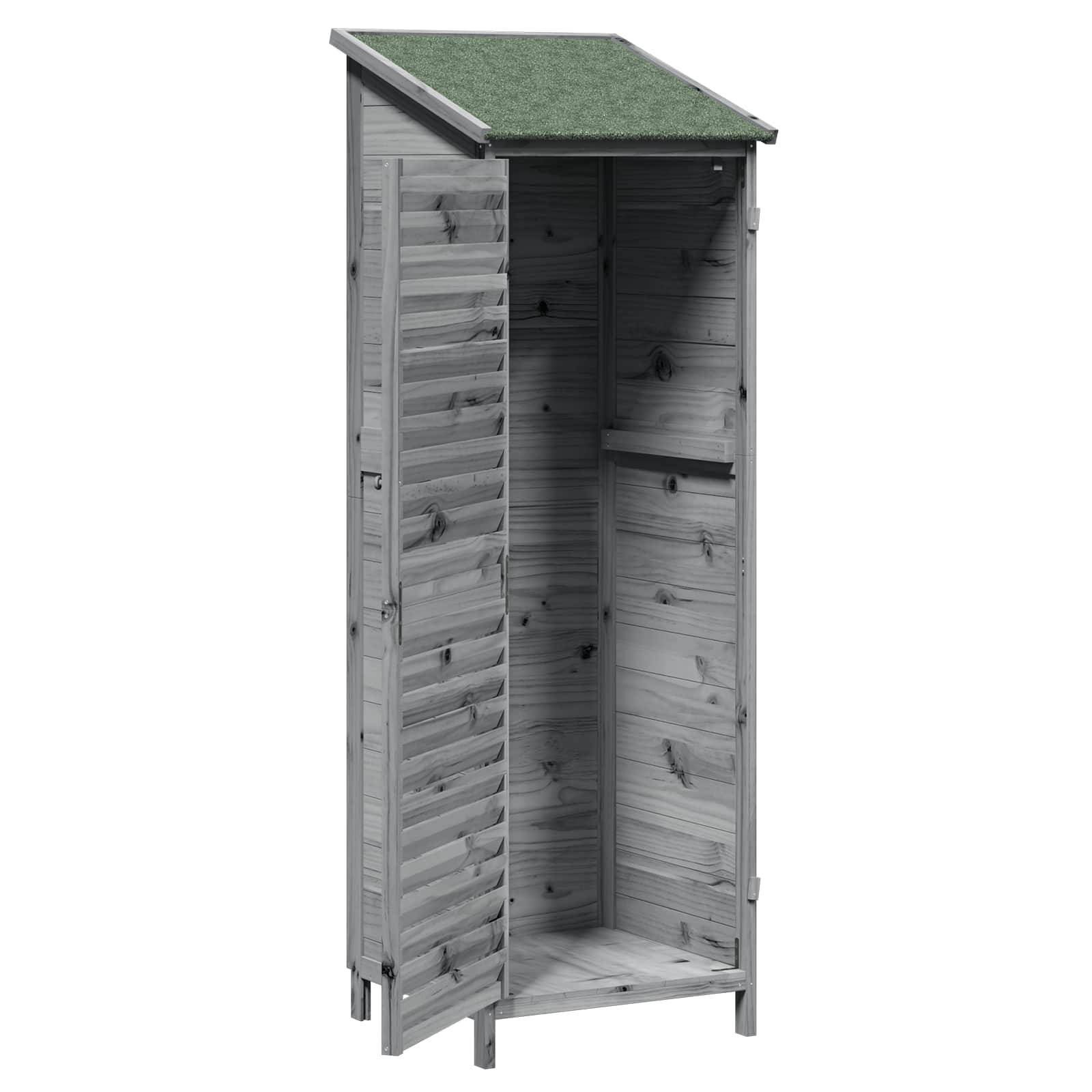 Vidaxl - Abri de jardin Gris 59,5 x 56 x 176,5 cm Bois de Sapin Massif vidaXL 42033462 - Image 5