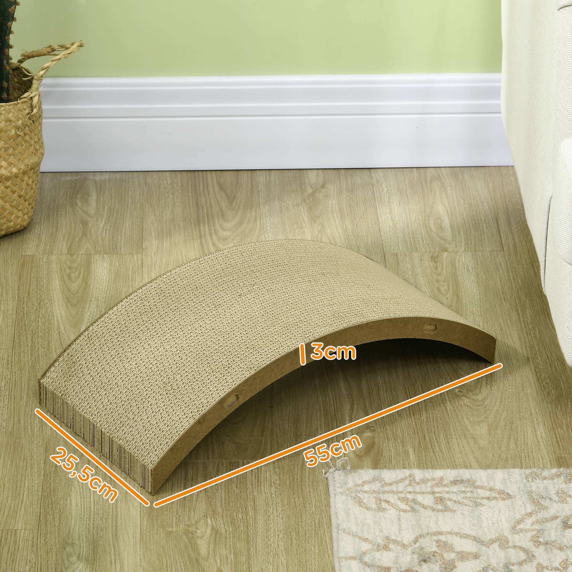 Pawhut - Lot de 4 planches grattoirs réversibles pour chat - dim. 55L x 25,5l cm - carton ondulé double face - Imagen 3