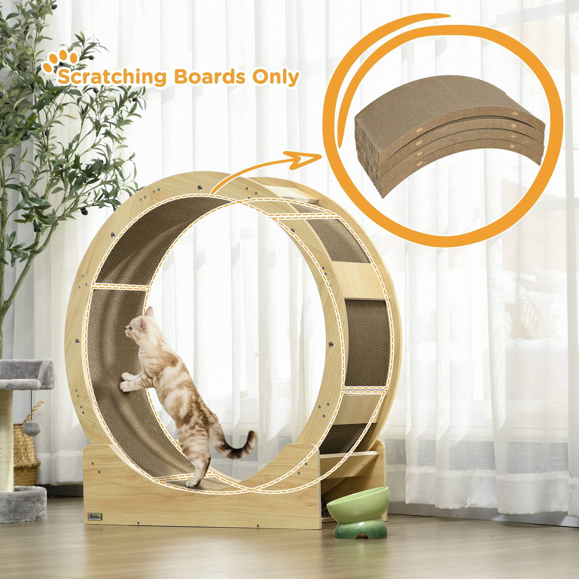Pawhut - Lot de 4 planches grattoirs réversibles pour chat - dim. 55L x 25,5l cm - carton ondulé double face - Imagen 2