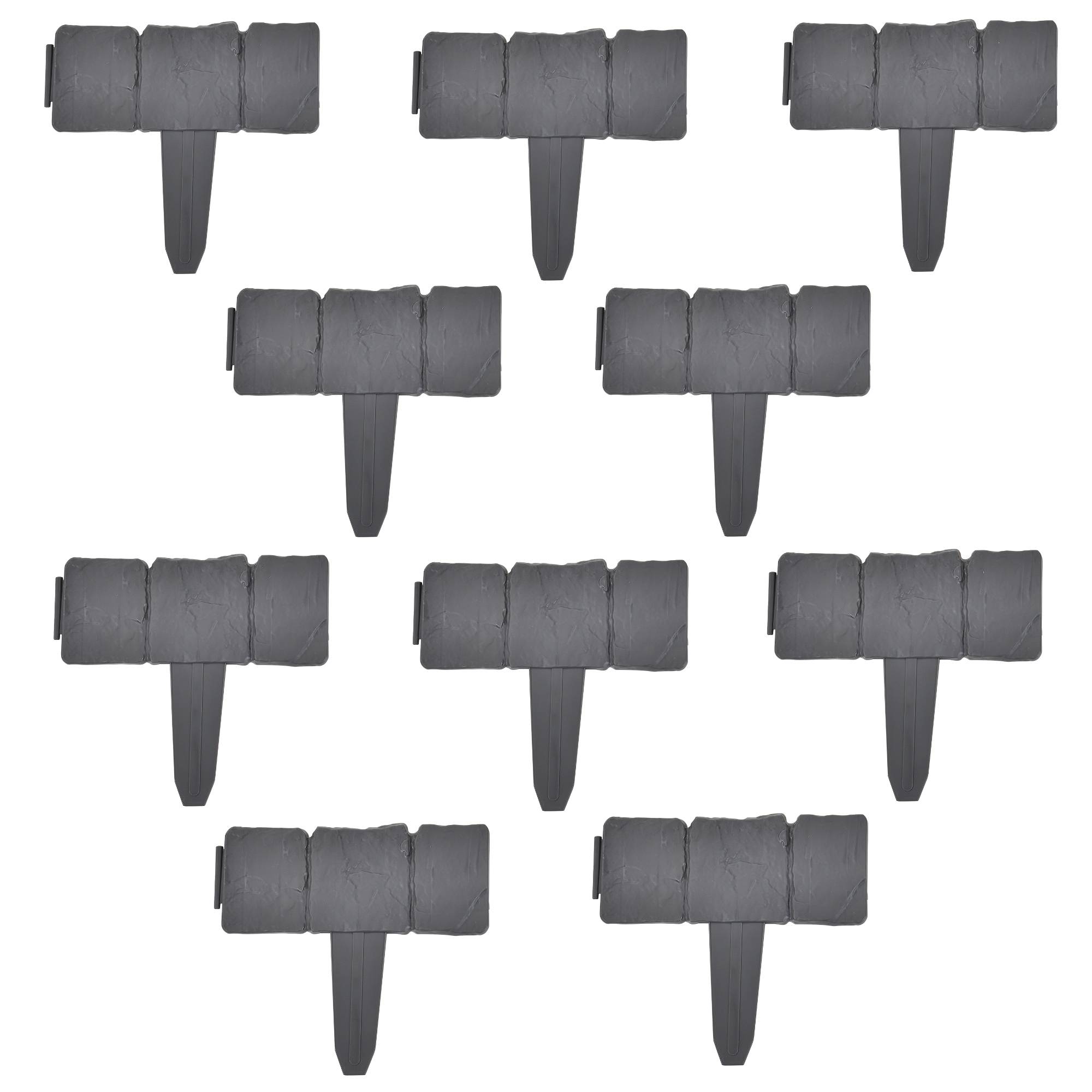 Casa.Pro - Kit de 60 Palissade Hellín gris avec aspect du caillou 1500 cm [casa.pro] - Imagen 1
