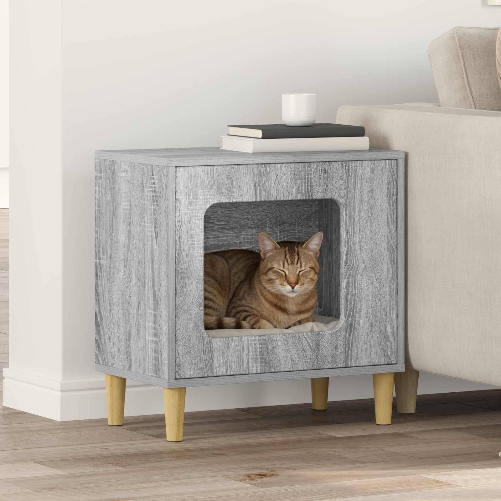 Vidaxl - Maison pour chat Gris Sonoma 51 x 30 x 52 cm Bois d'ingénierie vidaXL 8000659 - Image 1