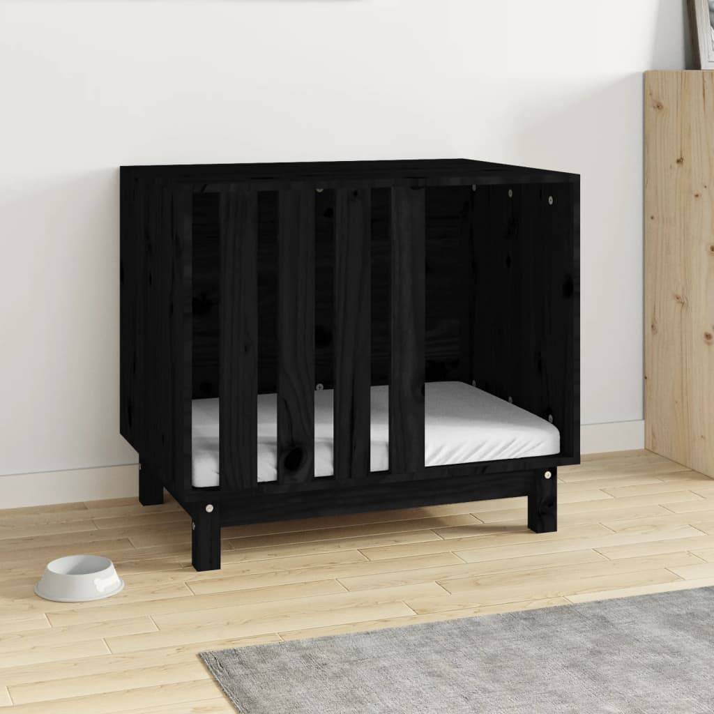 Vidaxl - Niche pour chien Noir 70x50x62 cm Bois de pin massif vidaXL 822485 - Image 4