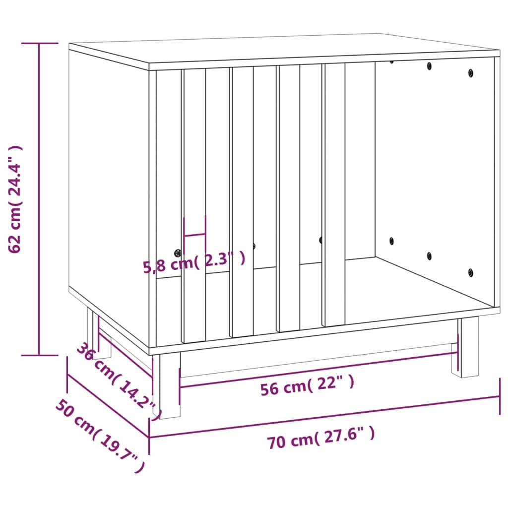 Vidaxl - Niche pour chien Noir 70x50x62 cm Bois de pin massif vidaXL 822485 - Image 3