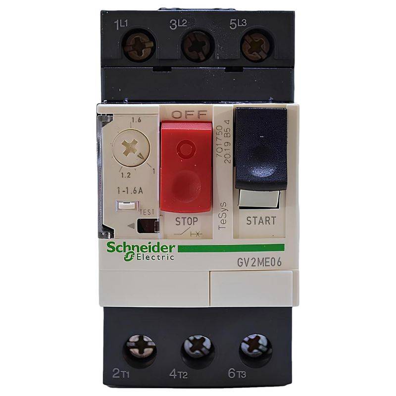 Schneider Electric - TeSys - Disjoncteur moteur magnéto-thermique GV2ME14 - 3P - commande par bouton poussoir - réglage th. 6 à 10A - Image 3