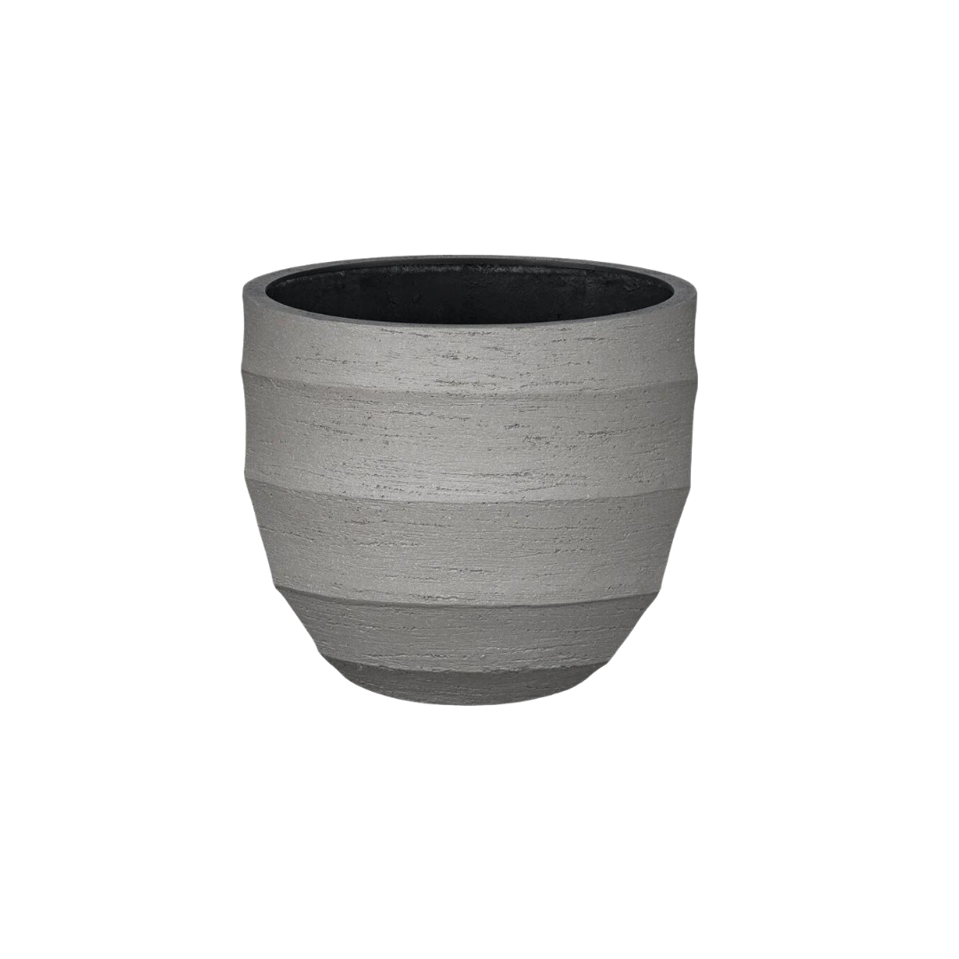 Pot de fleurs gris - D.36cm x H.31cm - Image 1