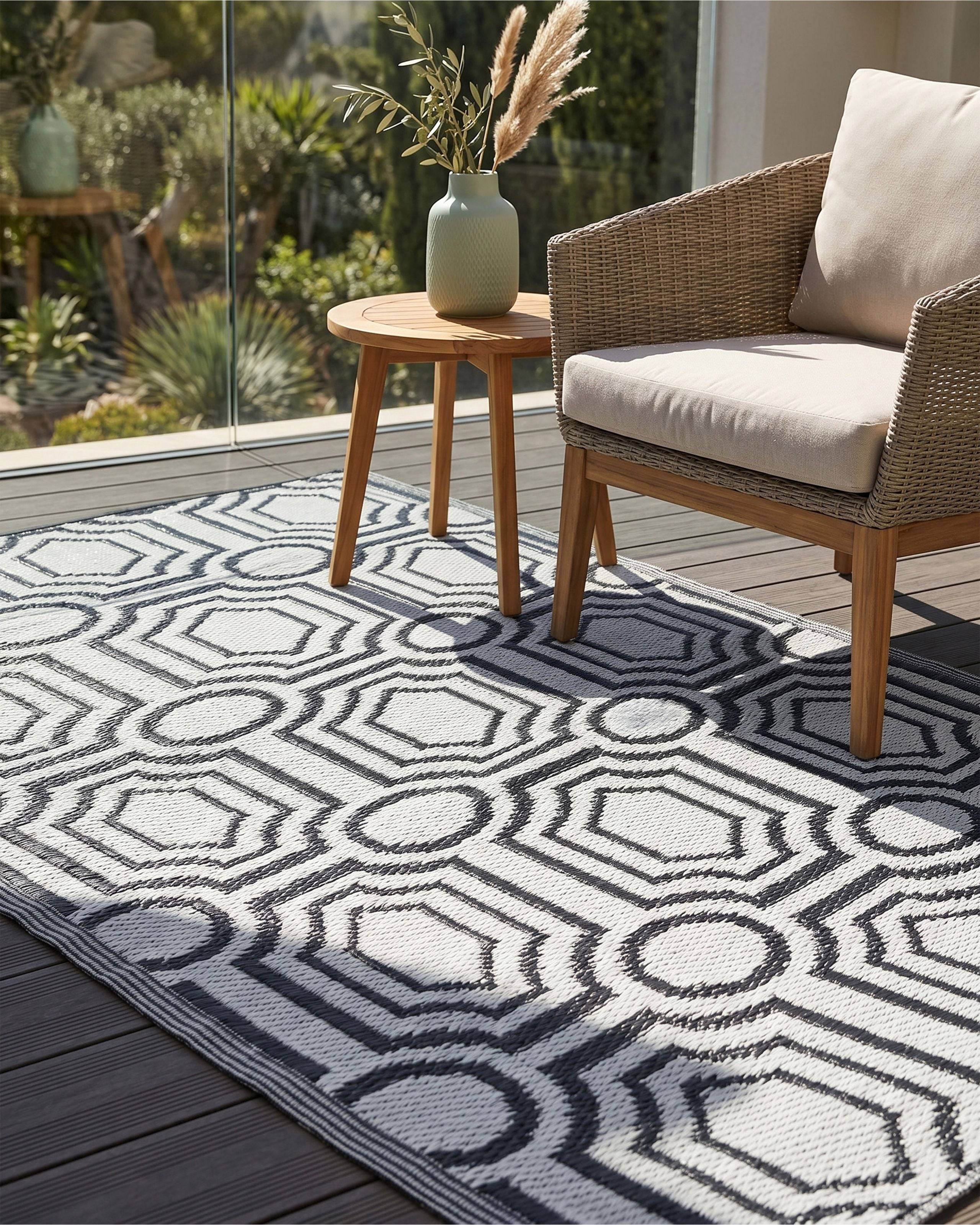 Beliani - Tapis d'extérieur Polypropylène Noir BIDAR - Beliani - Imagen 1