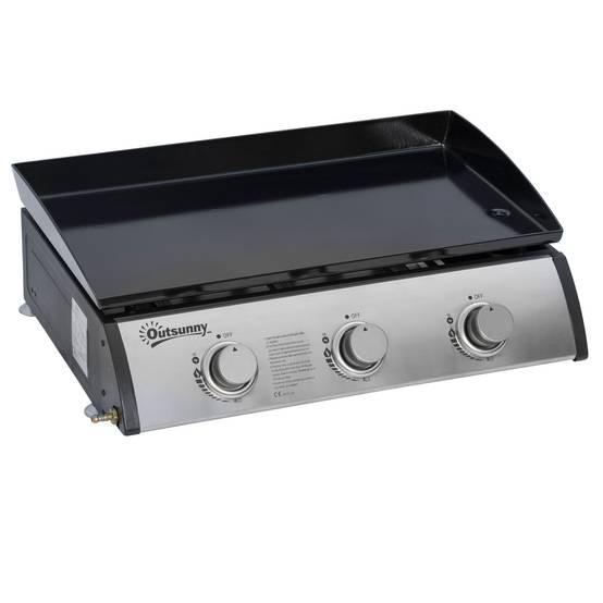 Plancha à gaz acier gris 63 x 48 x 21 cm - PANGIVO - Image 1