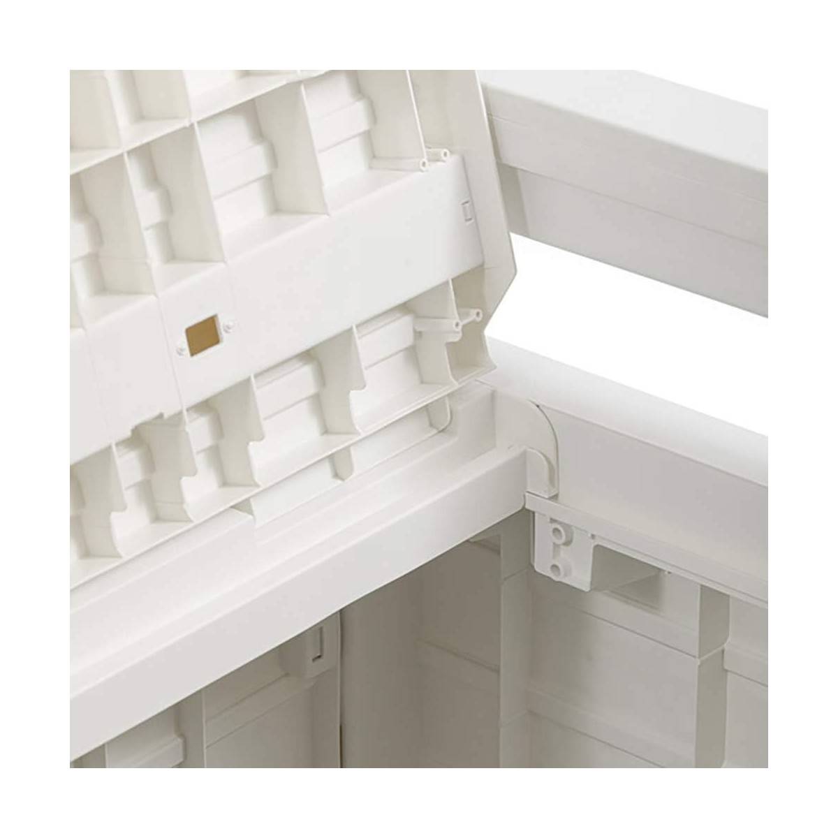 Coffre de Jardin en résine 270 Litres BLANC Effet bois 132 x 58 x H89 cm Protection Anti UV TOOMAX - Imagen 7