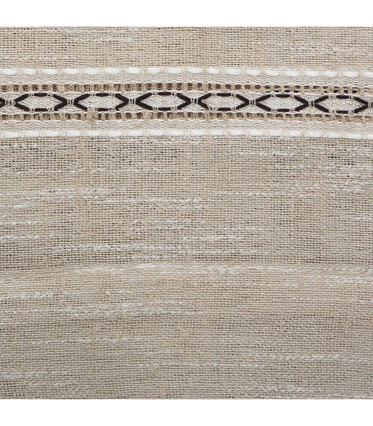 Voilage à œillets Beige Lin avec lignes horizontales 140 x 240 cm - Imagen 3