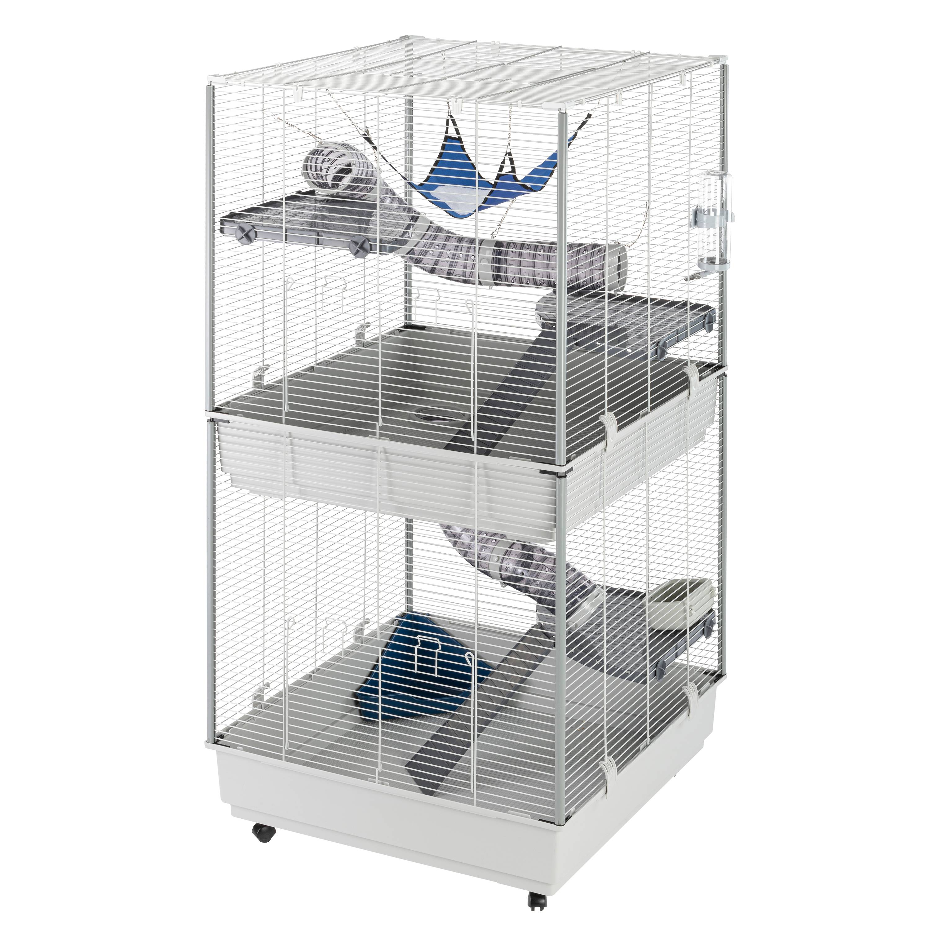 Ferplast - Ferplast Cage pour fûrets FURET TOWER, structure verticale sur plusieurs étages, roues et accessoires inclus, métal vernis gris et plastique, 75 x 80 - Imagen 1