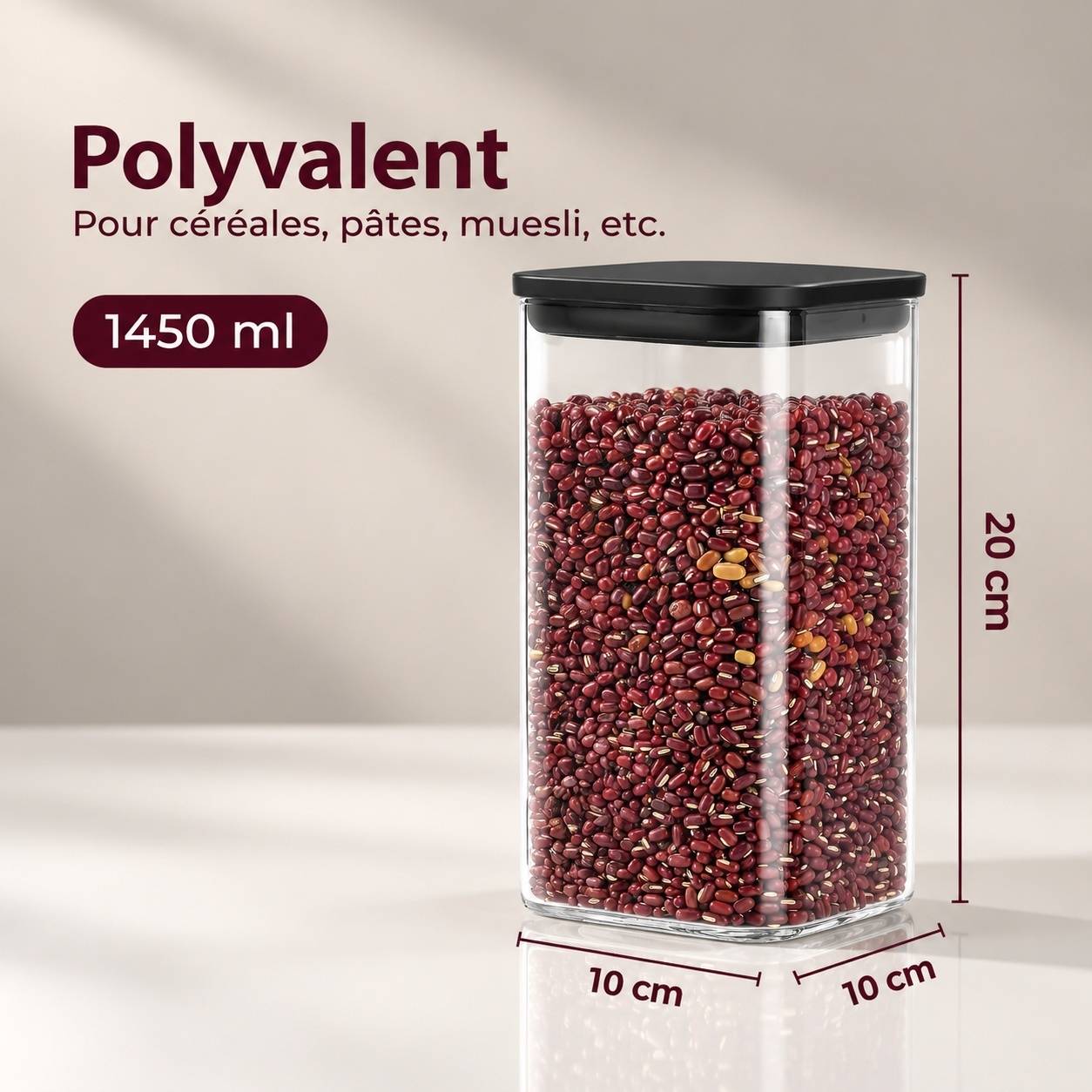 4 Bocaux de Conservation en Verre Borosilicate avec Couvercle Hermétique - Image 2