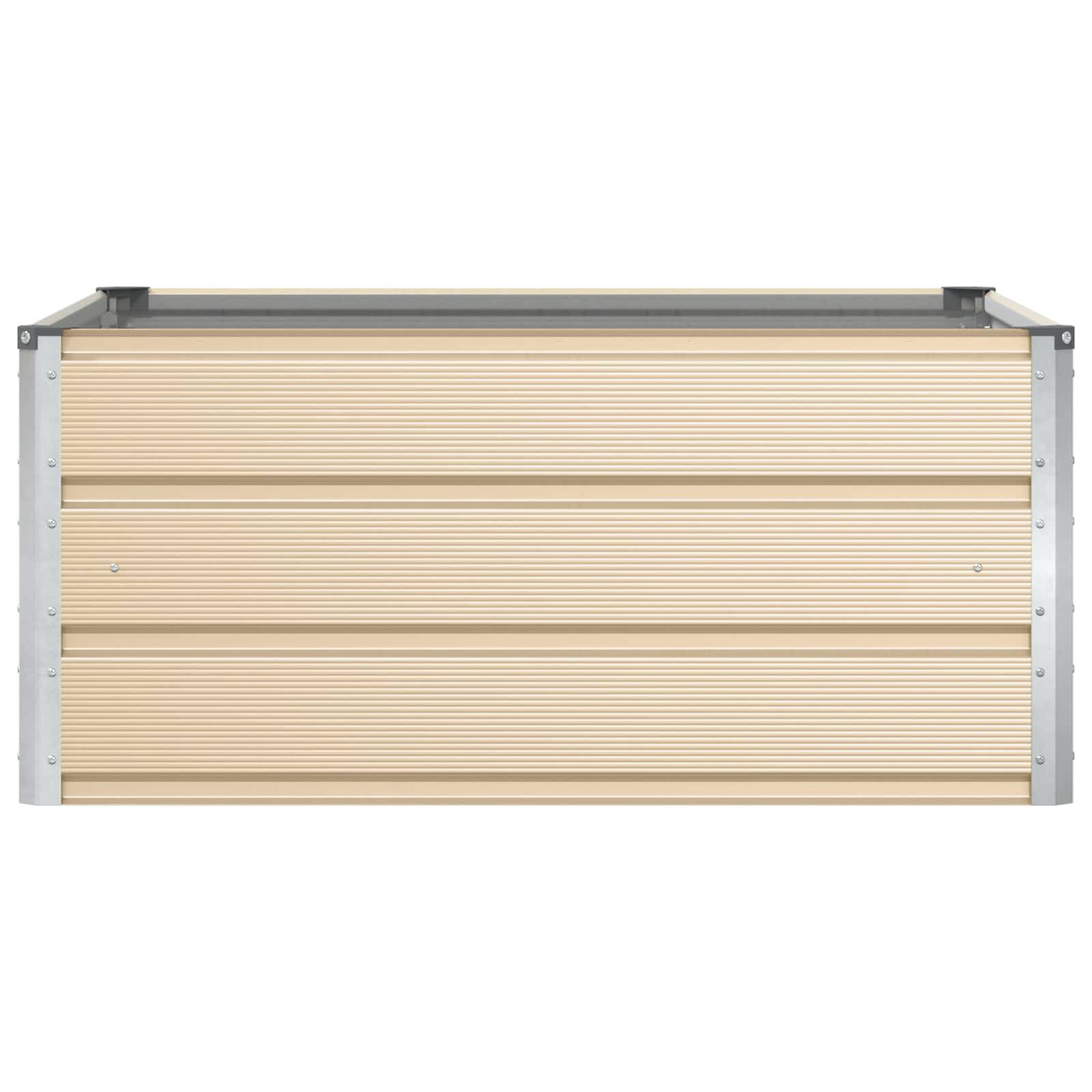 Helloshop26 - Jardinière moderne 100 x 100 x 45 cm style épuré usage extérieur en acier ivoire - Image 2