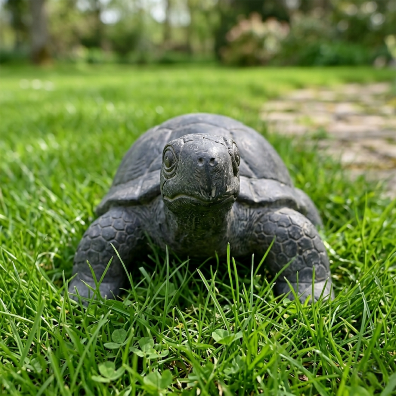 Jardinex - Statue jardin tortue L. 62 cm - Gris anthracite 25 cm - Jardinex - Imagen 4
