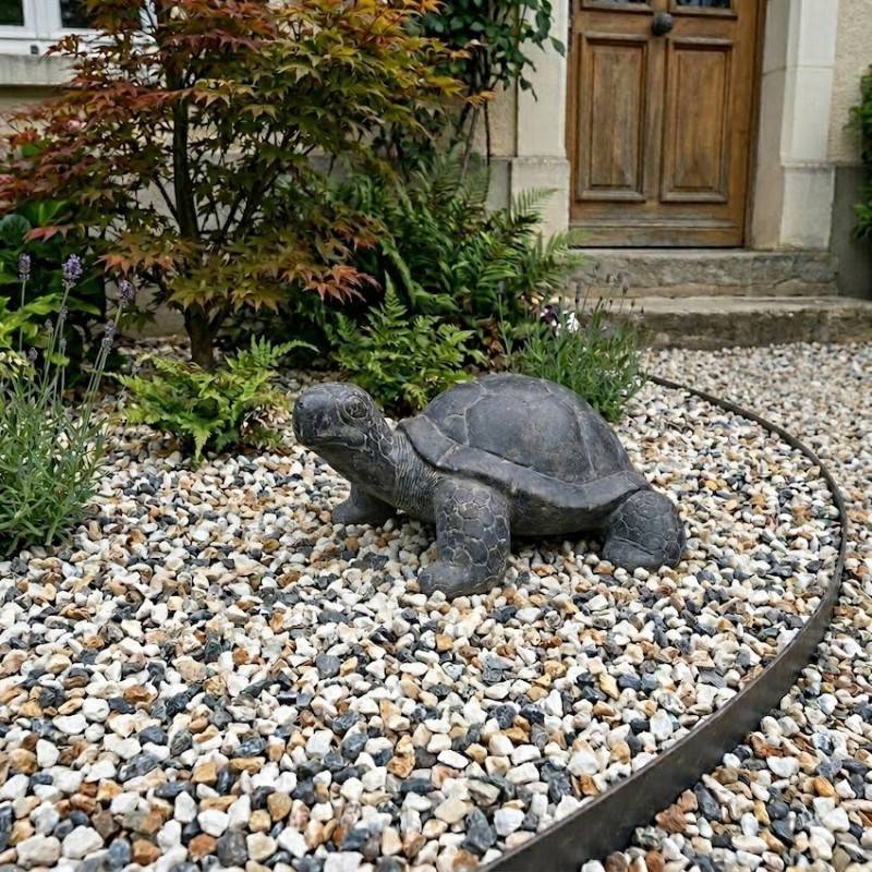 Jardinex - Statue jardin tortue L. 62 cm - Gris anthracite 25 cm - Jardinex - Imagen 3