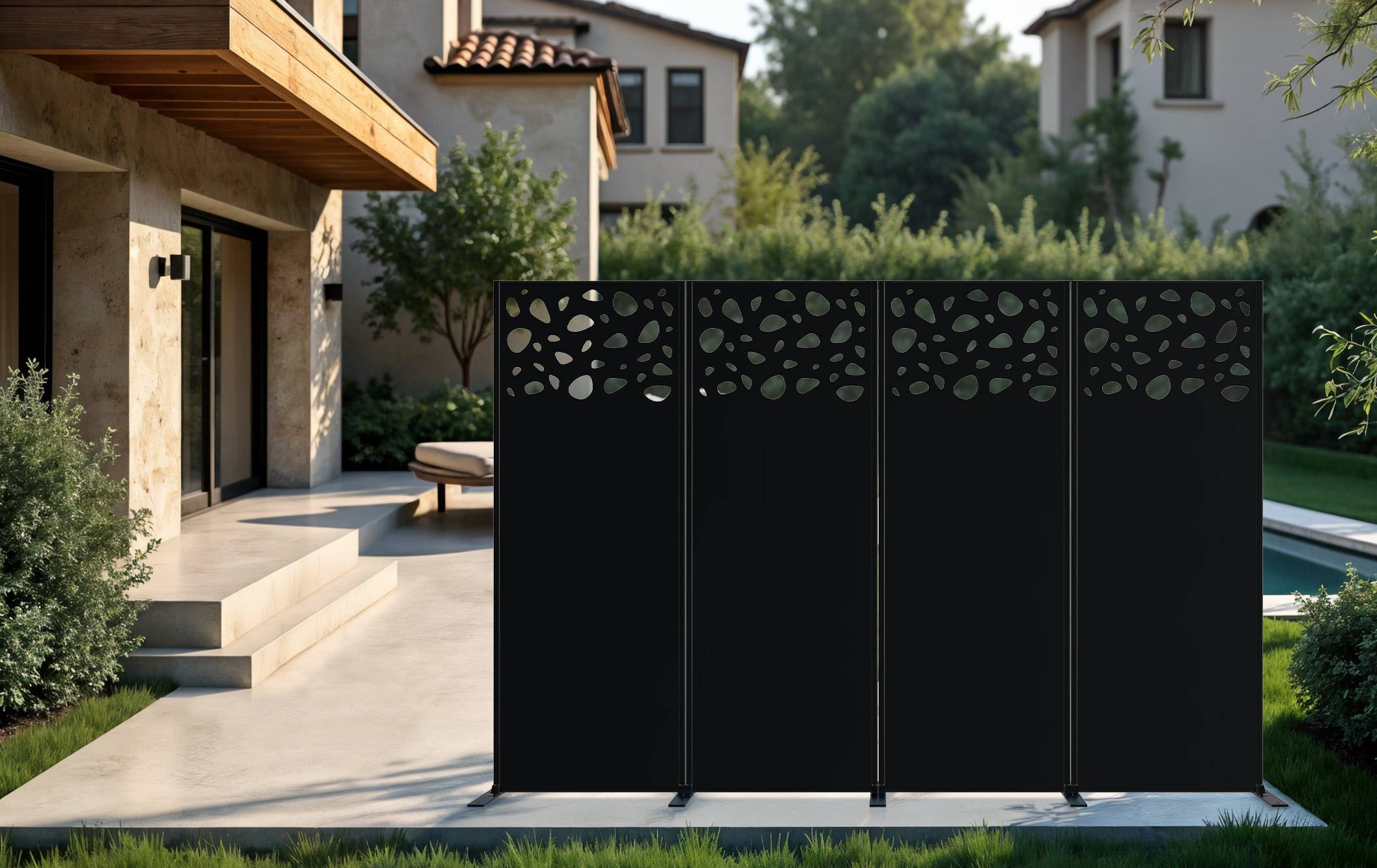 Casanoov Lot de 3 panneaux décoratifs SUNNY Noir H.160  cm motifs sur le haut - Image 4