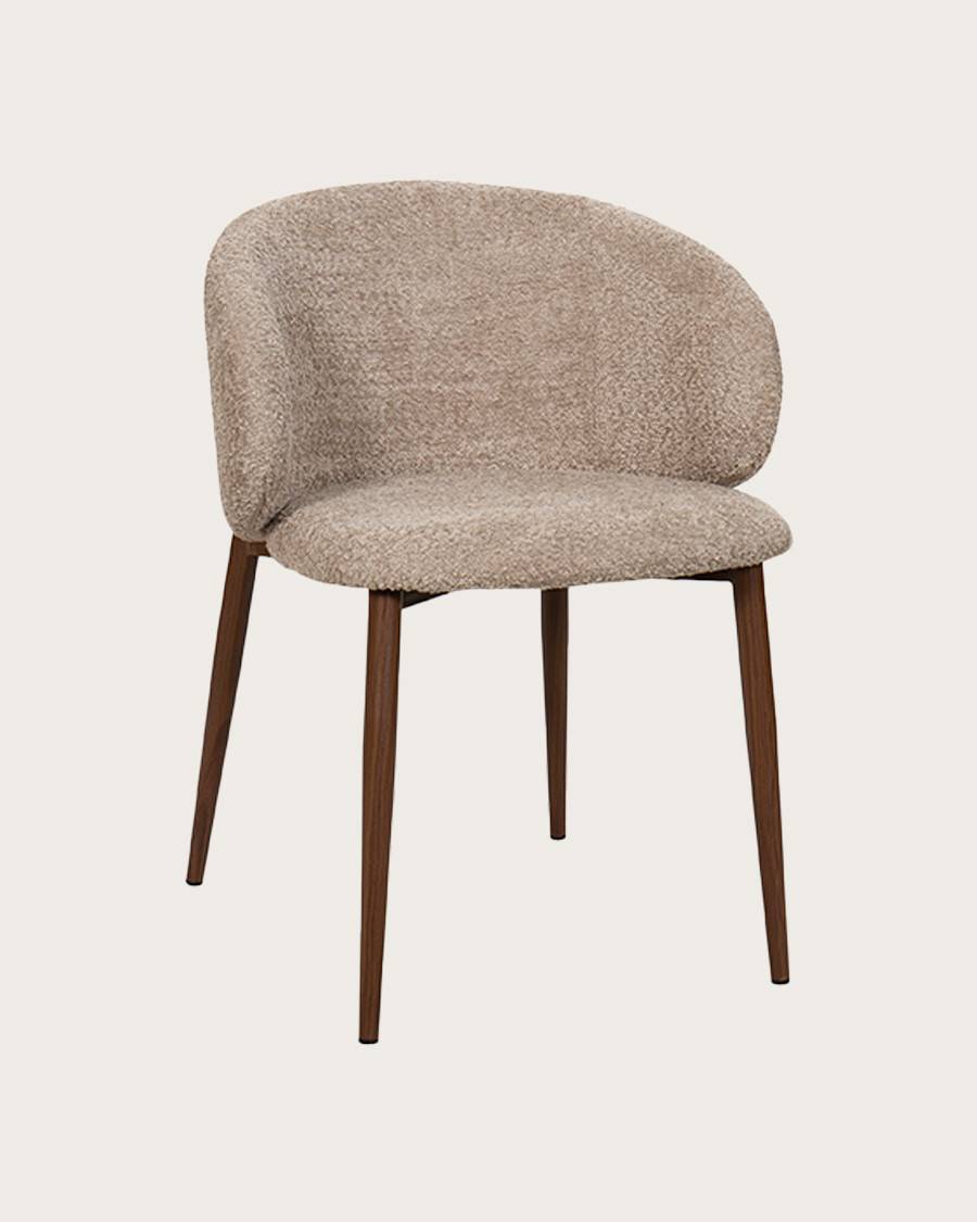Vera - Chaise en tissu bouclette et pieds métal - UNIQKA - Imagen 1