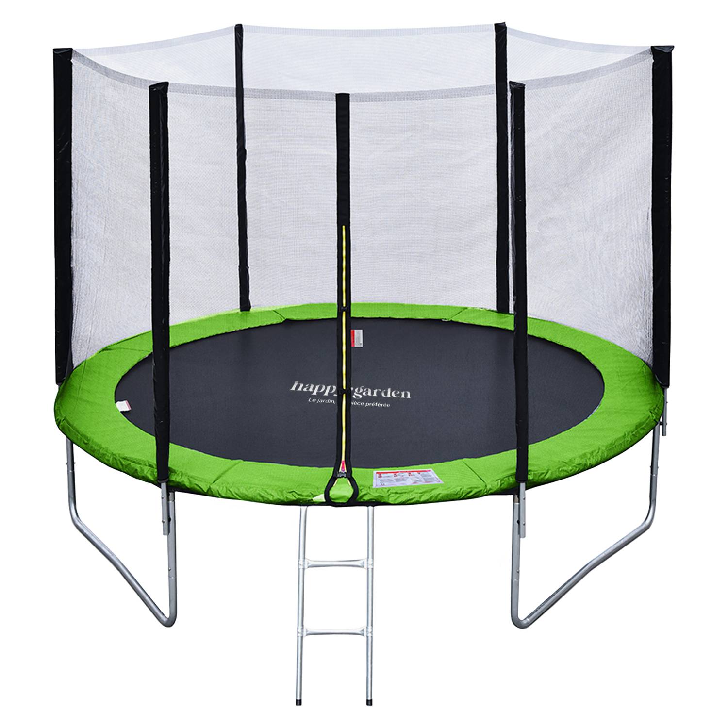Happy Garden - Pack Premium Trampoline 305cm réversible vert / bleu ADELAÏDE + filet, échelle, bâche et kit d'ancrage - HAPPY GARDEN
