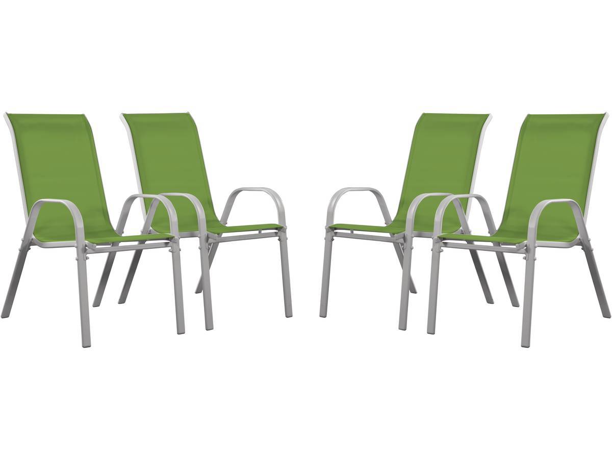 Fauteuil Jardin Textilène "cordoba" - Phoenix - Vert - Lot De 4 -habitat Et Jardin - Imagen 1