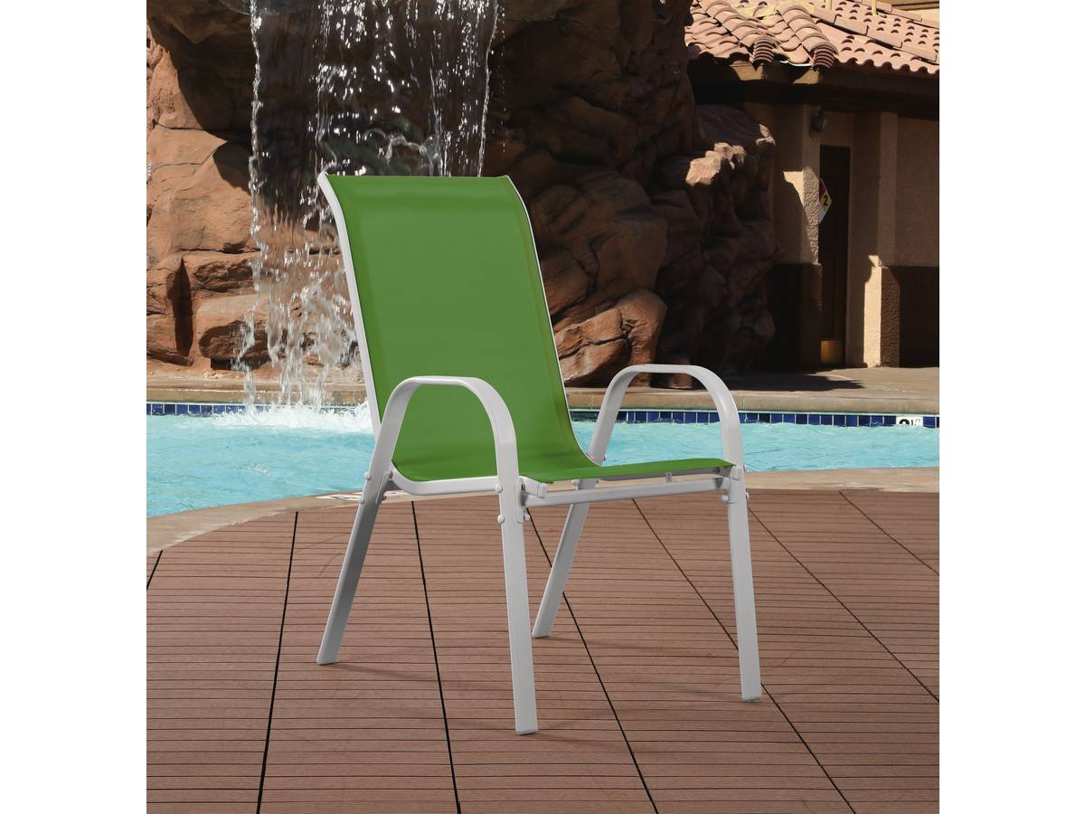 Fauteuil Jardin Textilène "cordoba" - Phoenix - Vert - Lot De 4 -habitat Et Jardin - Imagen 3